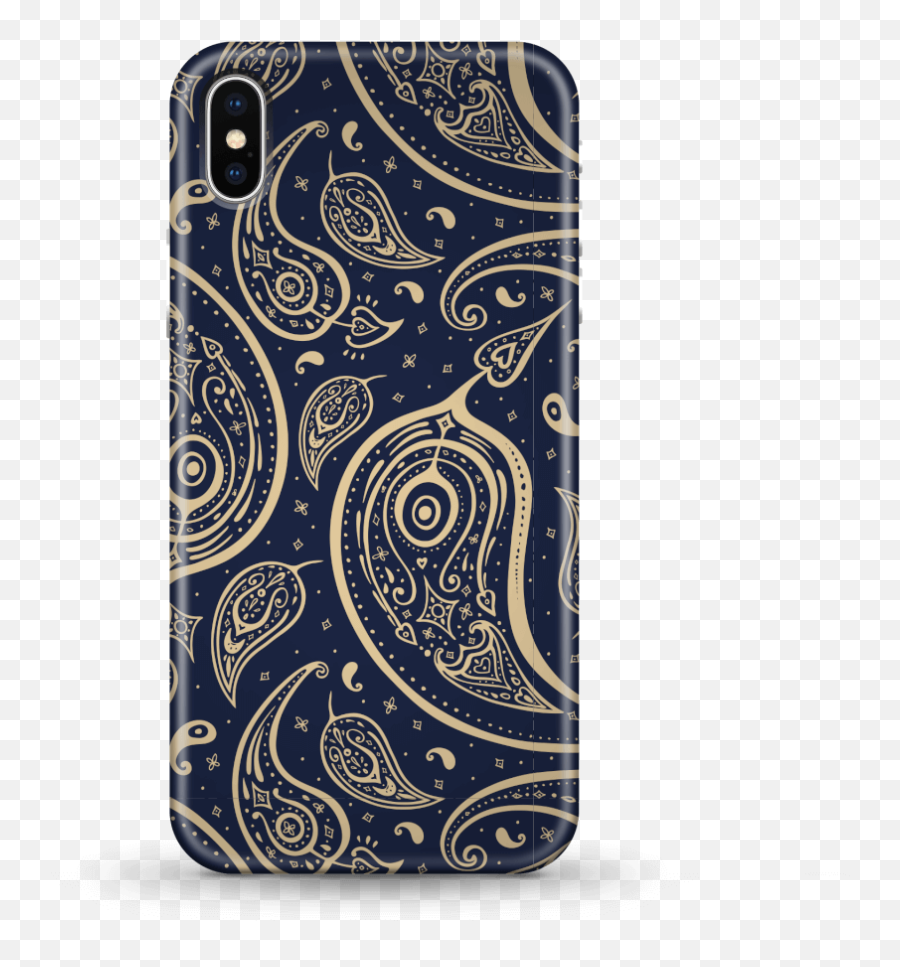 Blue U0026 Gold Paisley Phone Case For Iphone And Android Emoji,Transparent Cases
