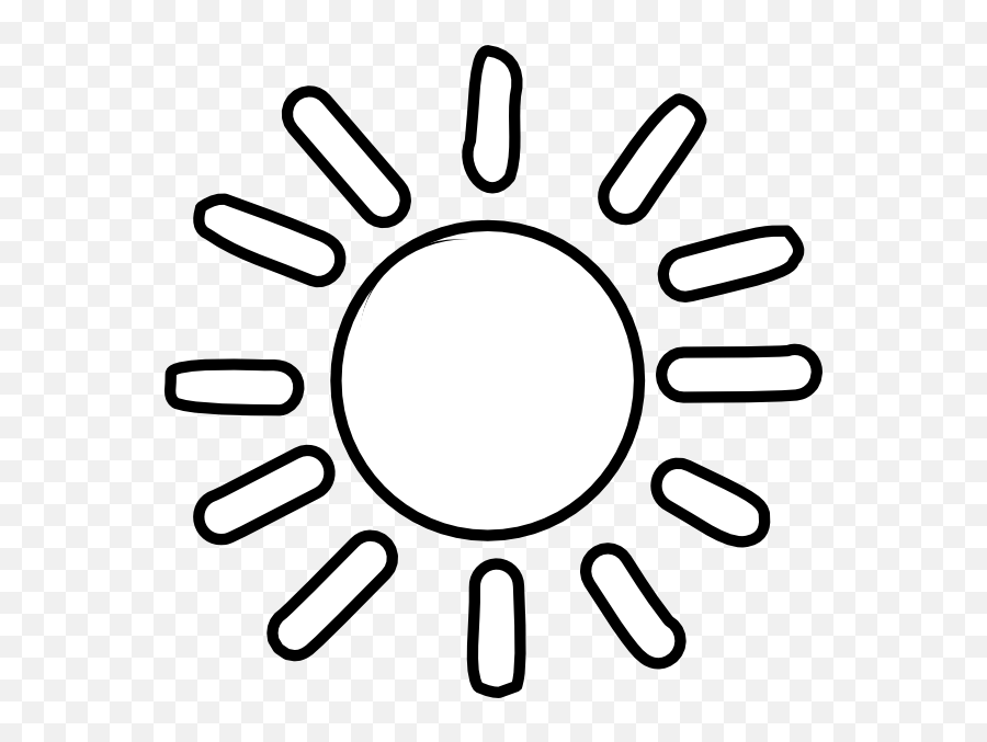 Sun Clipart Black And White Pictures - Outline Clip Art Sun Emoji,Sun Clipart