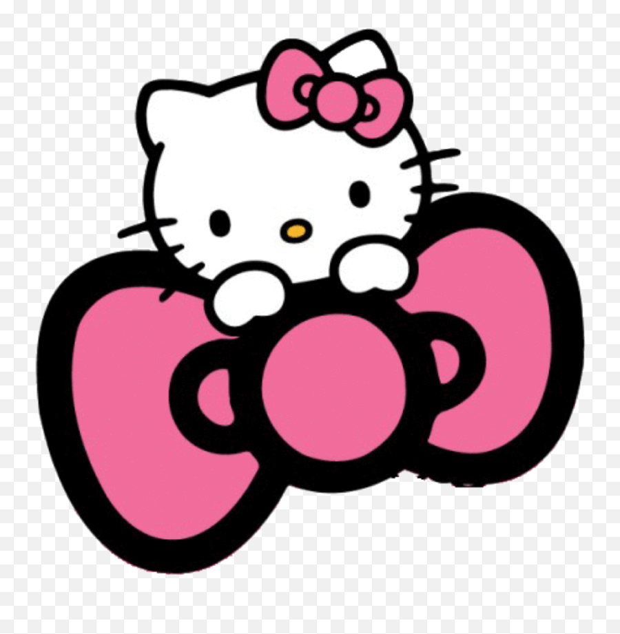 Hello Kitty Pink Bow Png Image With No - Transparent Hello Kitty Ribbon Emoji,Hello Kitty Clipart