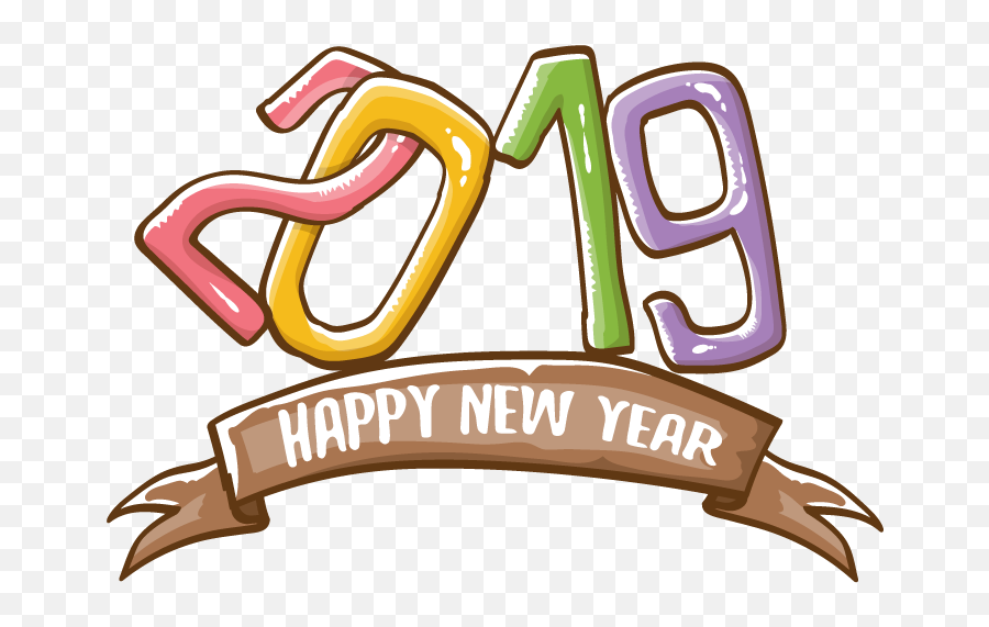 Poster Happy New Year Vector 2019 Clipart - Full Size Vector Happy New Year 2019 Emoji,Happy New Year 2019 Png