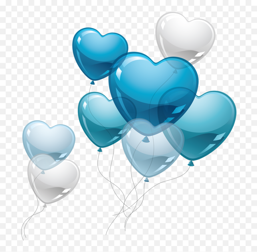 Love Clipart Blue - Happy Birthday Love Balloons Emoji,Birthday Balloons Png