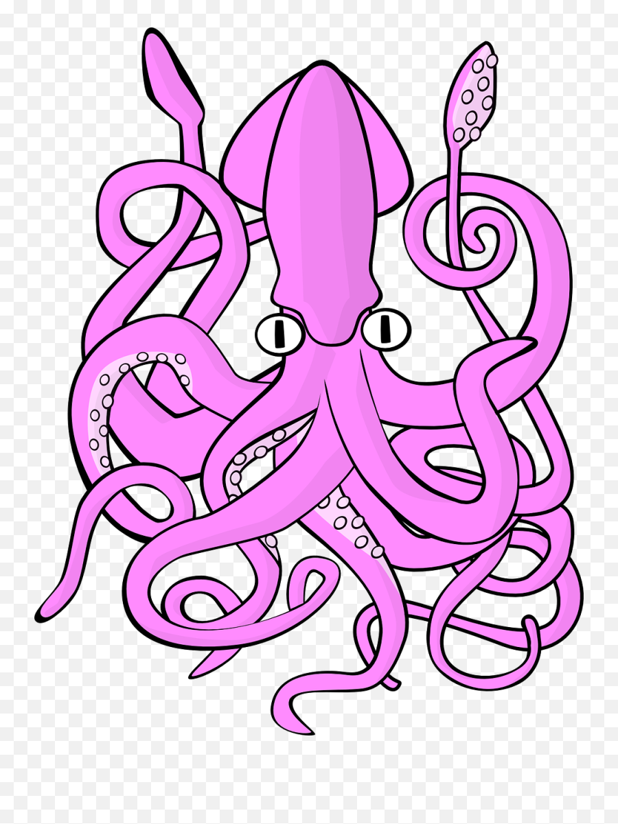 Octopus Png Vectors - Giant Squid Clipart Emoji,Squid Clipart