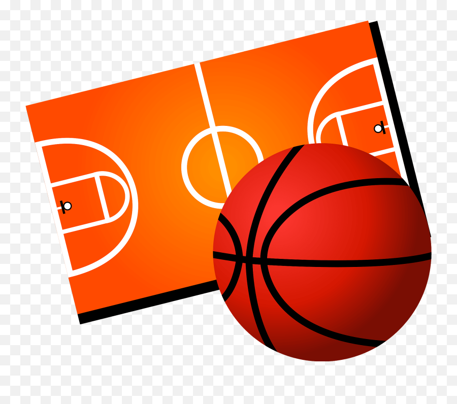 Basketball And Court Clipart - Basketball Emoji,Basketball Court Clipart