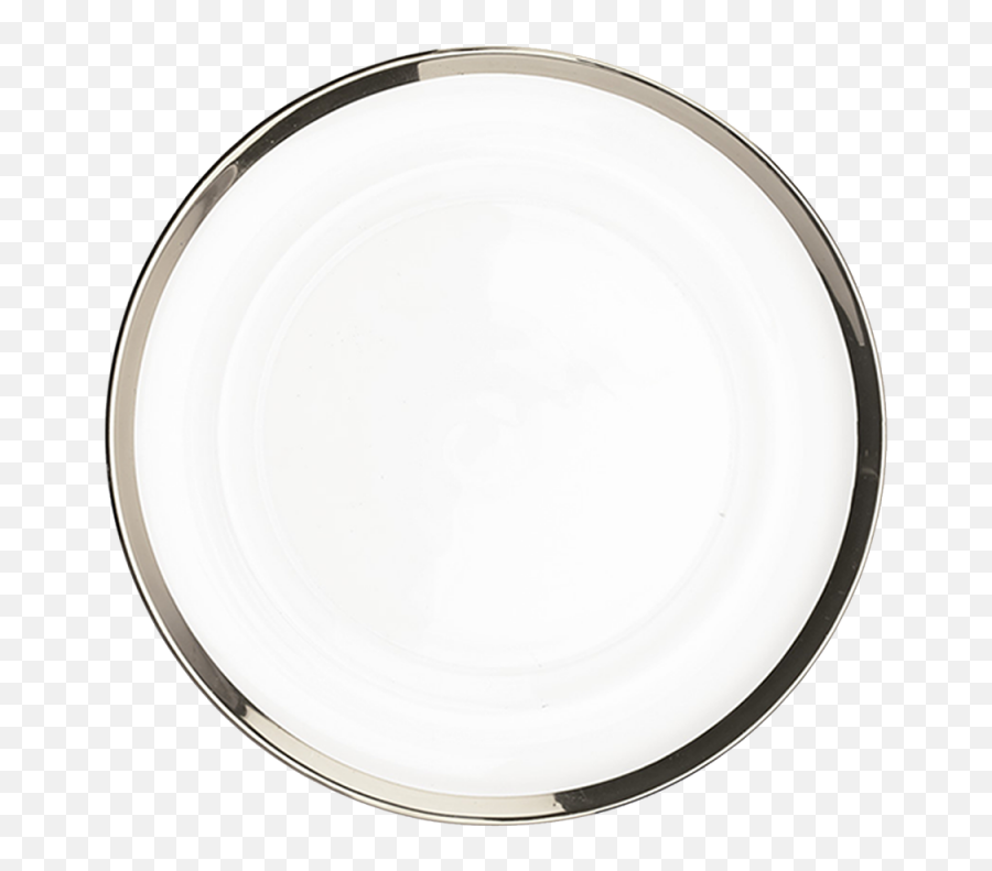 Glass Charger Plate - 13 Silver Border Serving Platters Emoji,Silver Border Png