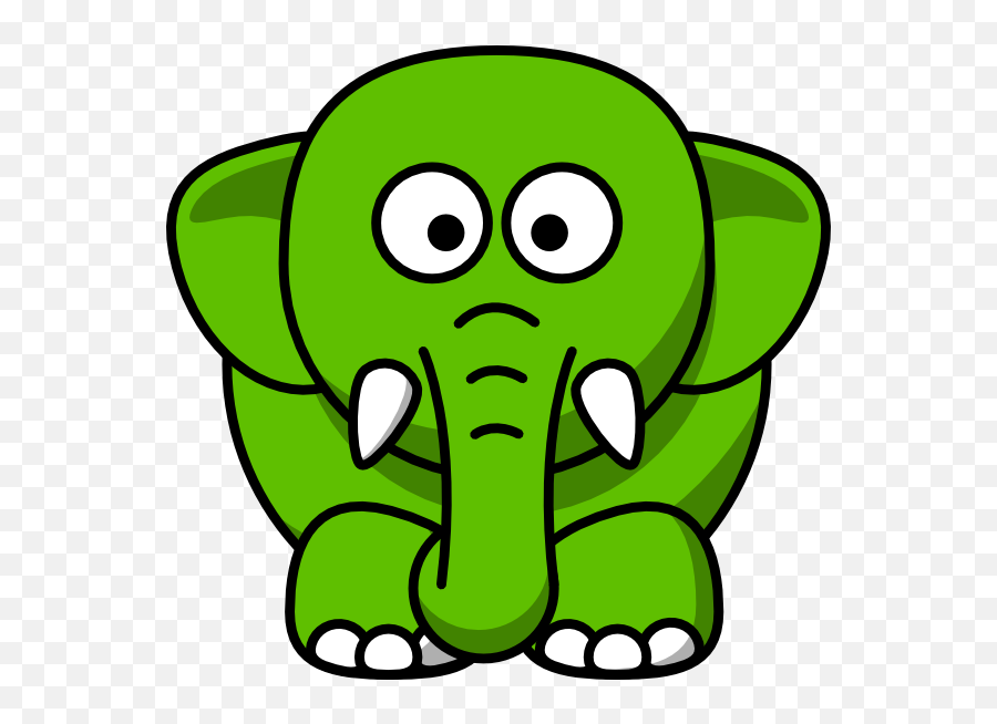 Elephants Clipart Green - Cartoon Animal With Transparent Animal Clip Art Emoji,Elephants Clipart