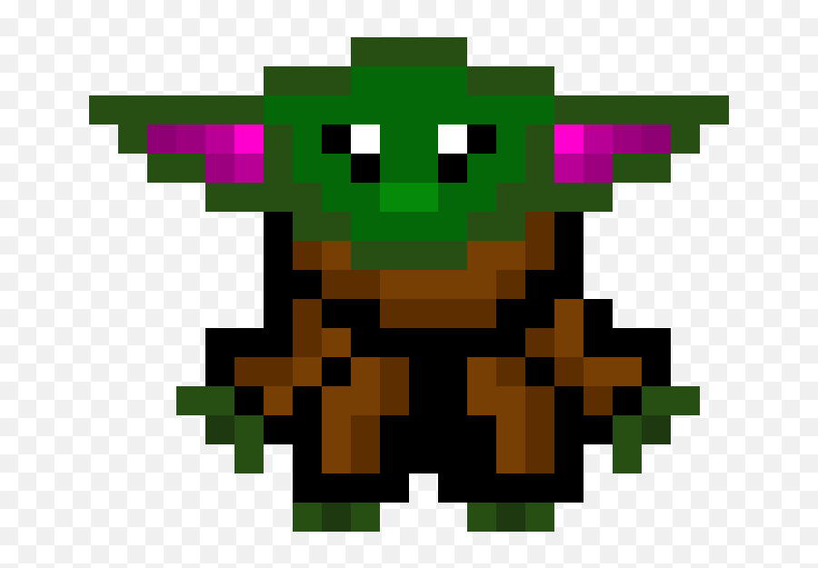 Baby Yoda Pixel Art - Pixel Emoji,Baby Yoda Png