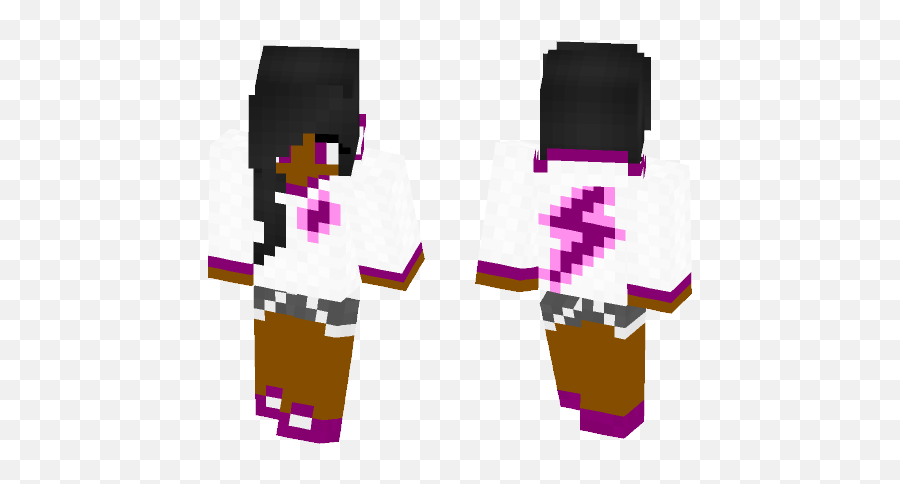 Download Purple Lightning Bolt Girl Minecraft Skin For Free - Ombre Hair Girl Minecraft Skin Emoji,Purple Lightning Png
