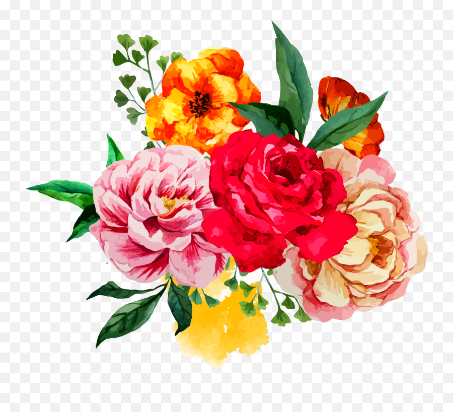 Water Color Flower Png Emoji,Painted Flowers Png