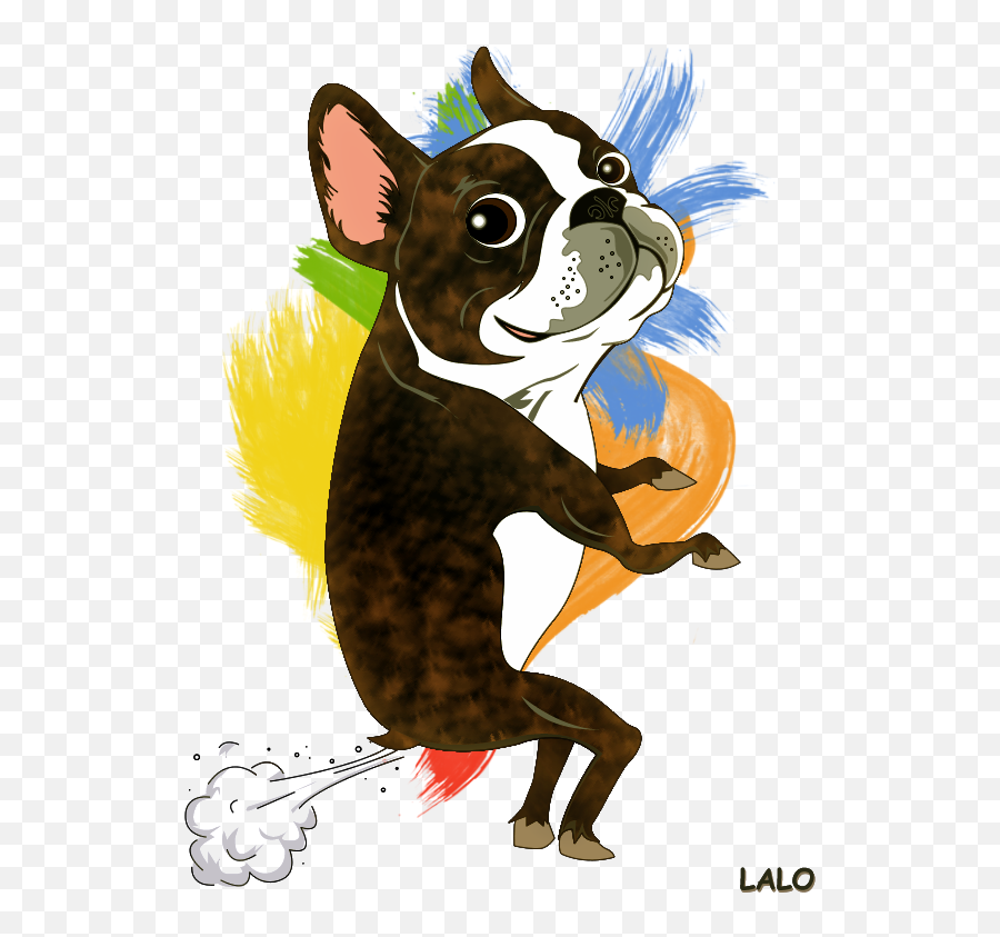 Download Dog Fart Cliparts - Boston Terrier Cartoon Png Emoji,Terrier Clipart