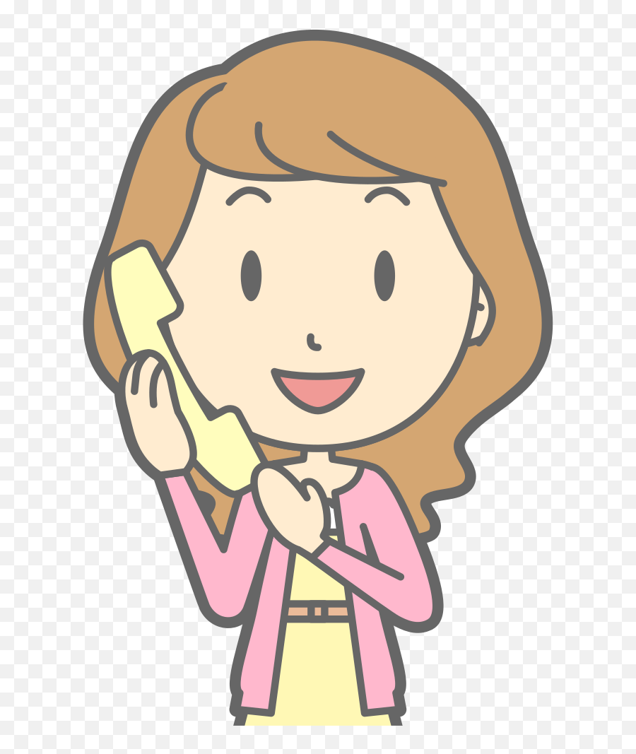Woman Using Telephone - Girl With Telephone Cartoon Emoji,Phone Clipart