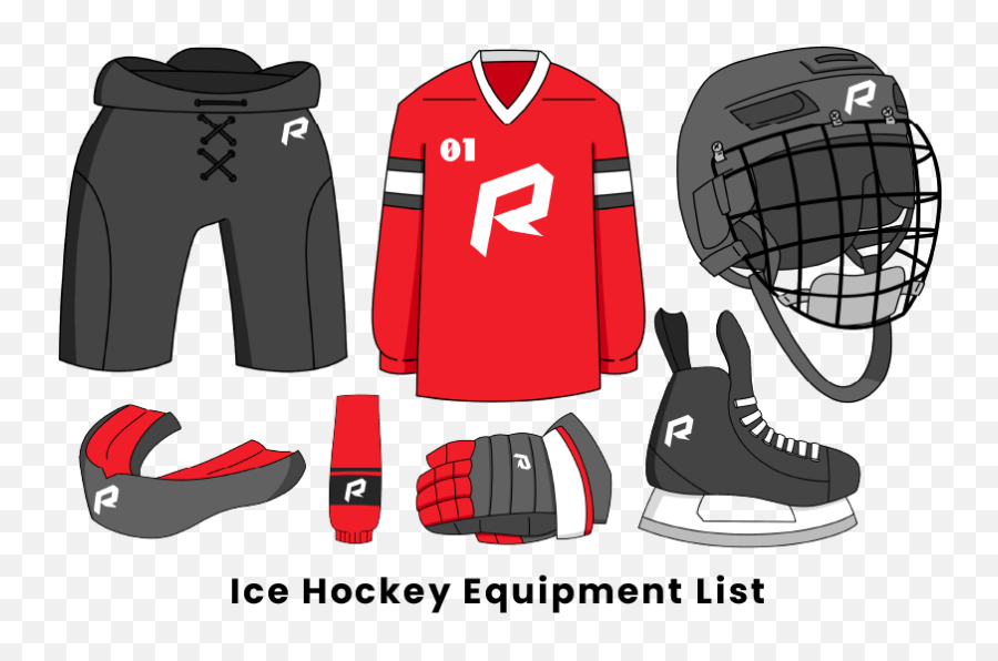 Ice Hockey Equipment List Emoji,Hockey Helmet Clipart
