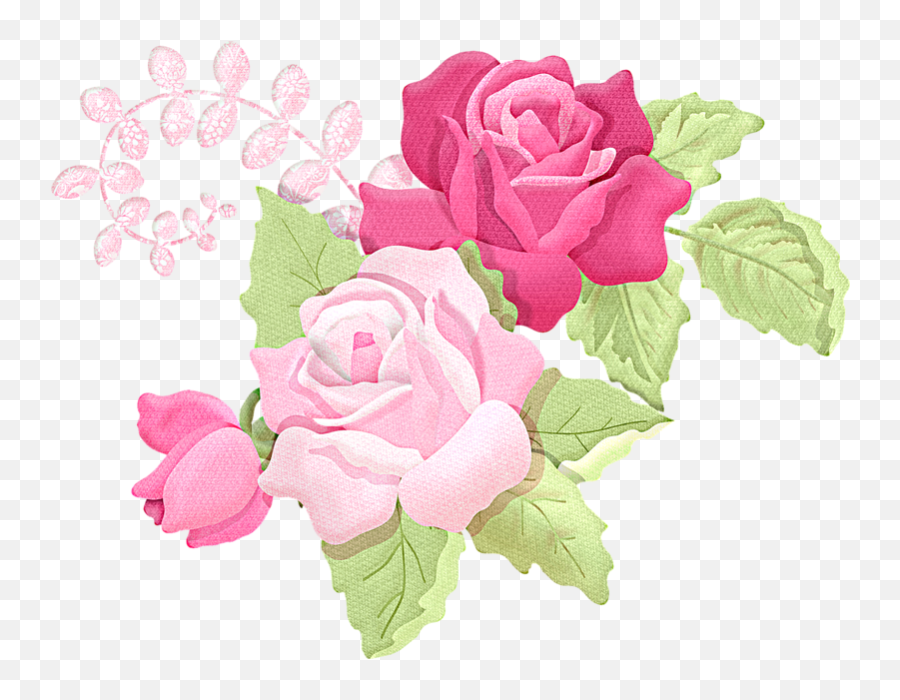 Romantic Pink Flower Border Png Picture Png Mart - Shabby Chic Flower Draw Emoji,Rose Border Png