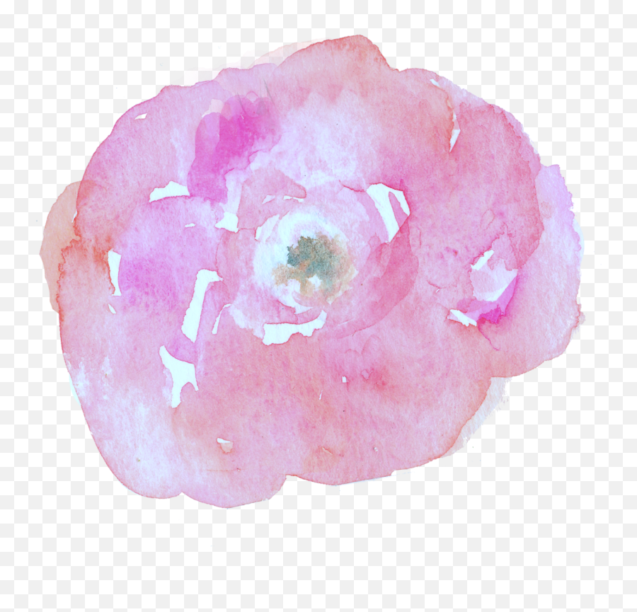 Pink Flowers - Watercolor Painting Hd Png Download Rose Emoji,Watercolor Png