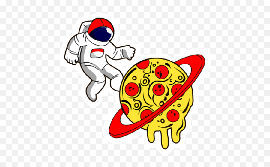 Astronaut And Pizza Planet Sticker - Pizza Astronaut Sticker Emoji,Pizza Planet Logo