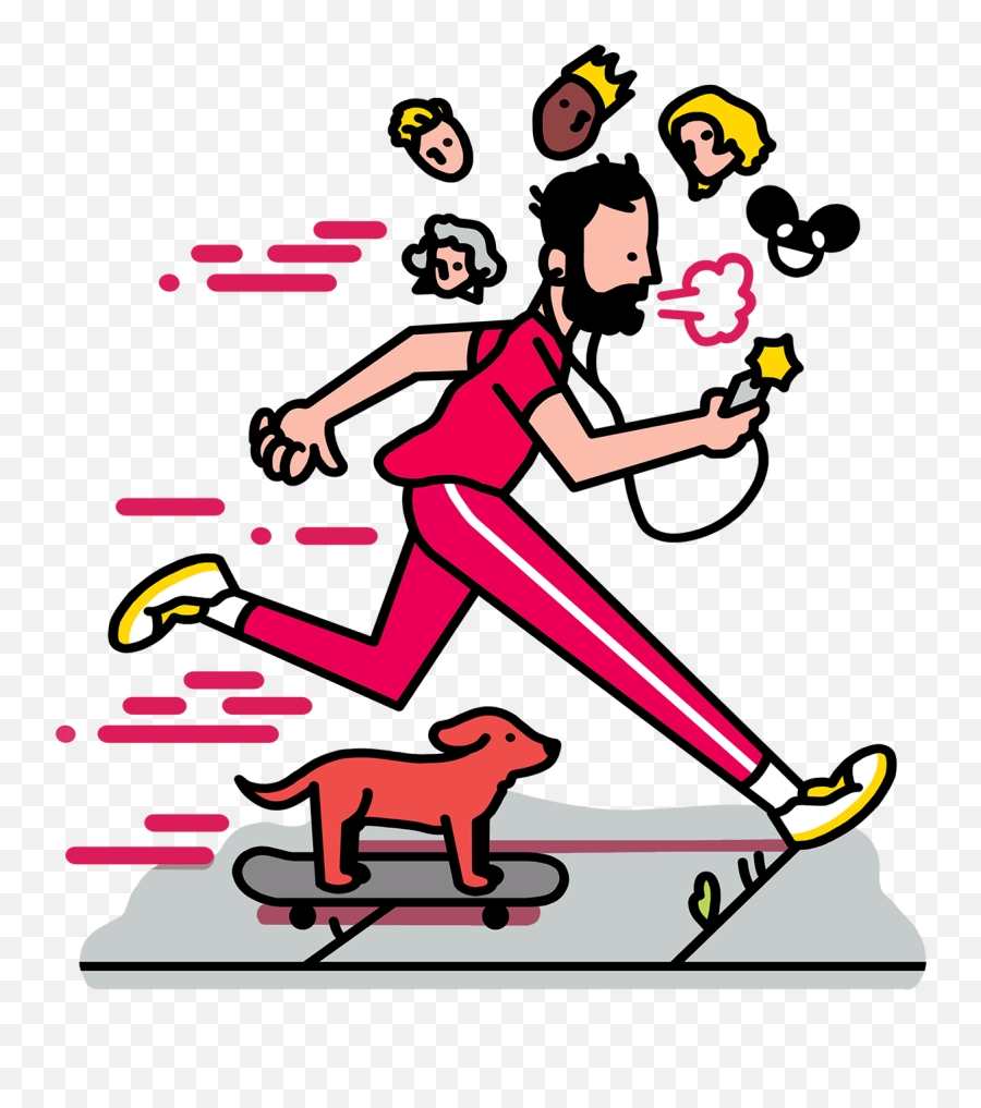 Listening To Music Jogging With Dog - Live Like A Creative Emoji,Listen To Music Clipart