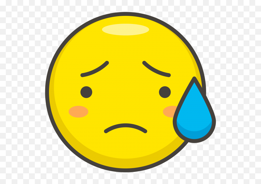 Sad But Relieved Face Emoji Clipart - Full Size Clipart,Crying Face Emoji Png