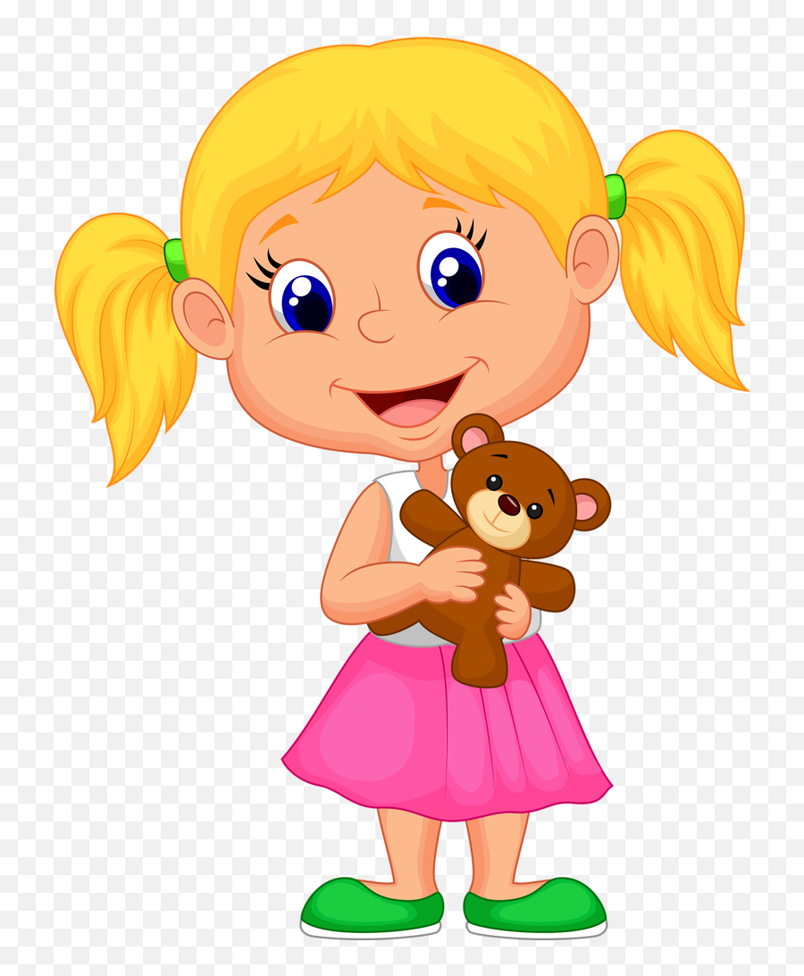 Download Girls - Cartoon Image Of A Small Girl Emoji,Clipart Girl