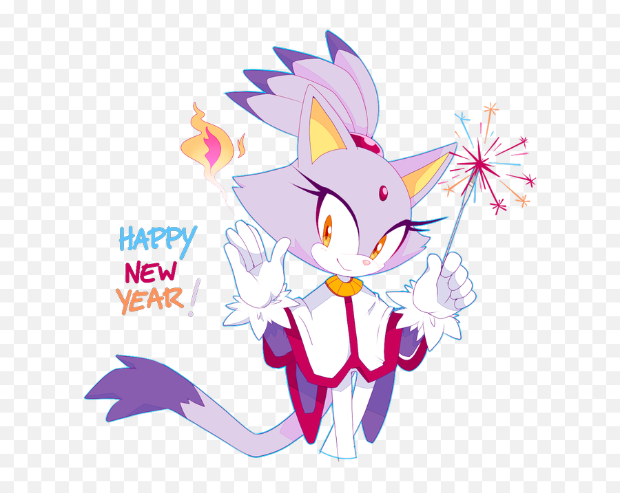Blaze Celebrating The New Year Sonic The Hedgehog Know Emoji,Blaze Clipart
