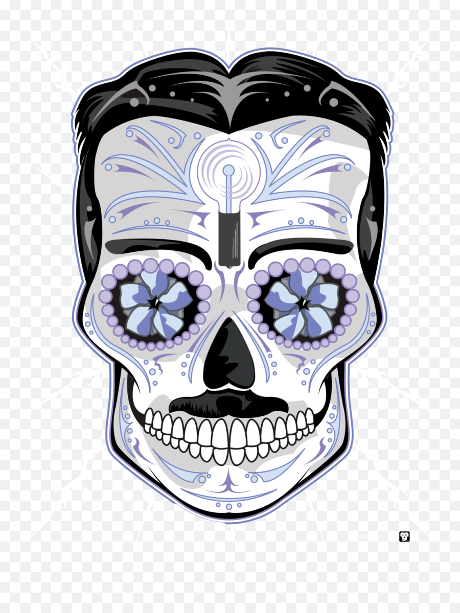 Tesla Sugar Skull Yoga Leggings - Skull Transparent Scary Emoji,Sugar Skull Clipart