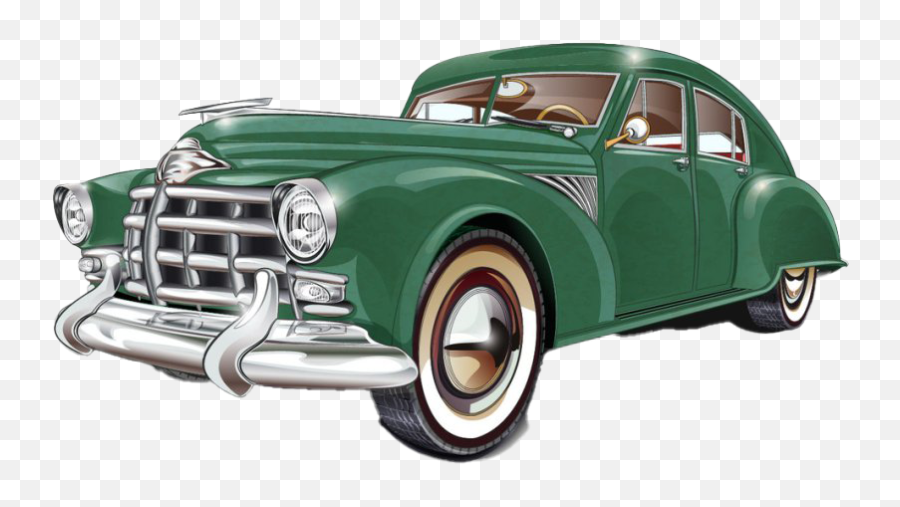 Green Retro Car Png Clipart Png All - Green Vintage Car Car Png Emoji,Vintage Clipart