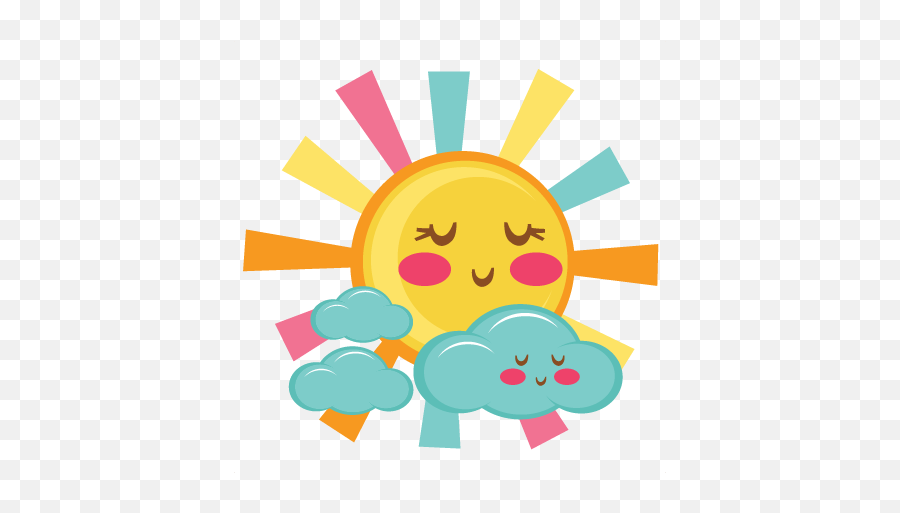 Sun Cute Clipart Png Transparent Png - Cute Sun And Clouds Clipart Emoji,Sun Clipart
