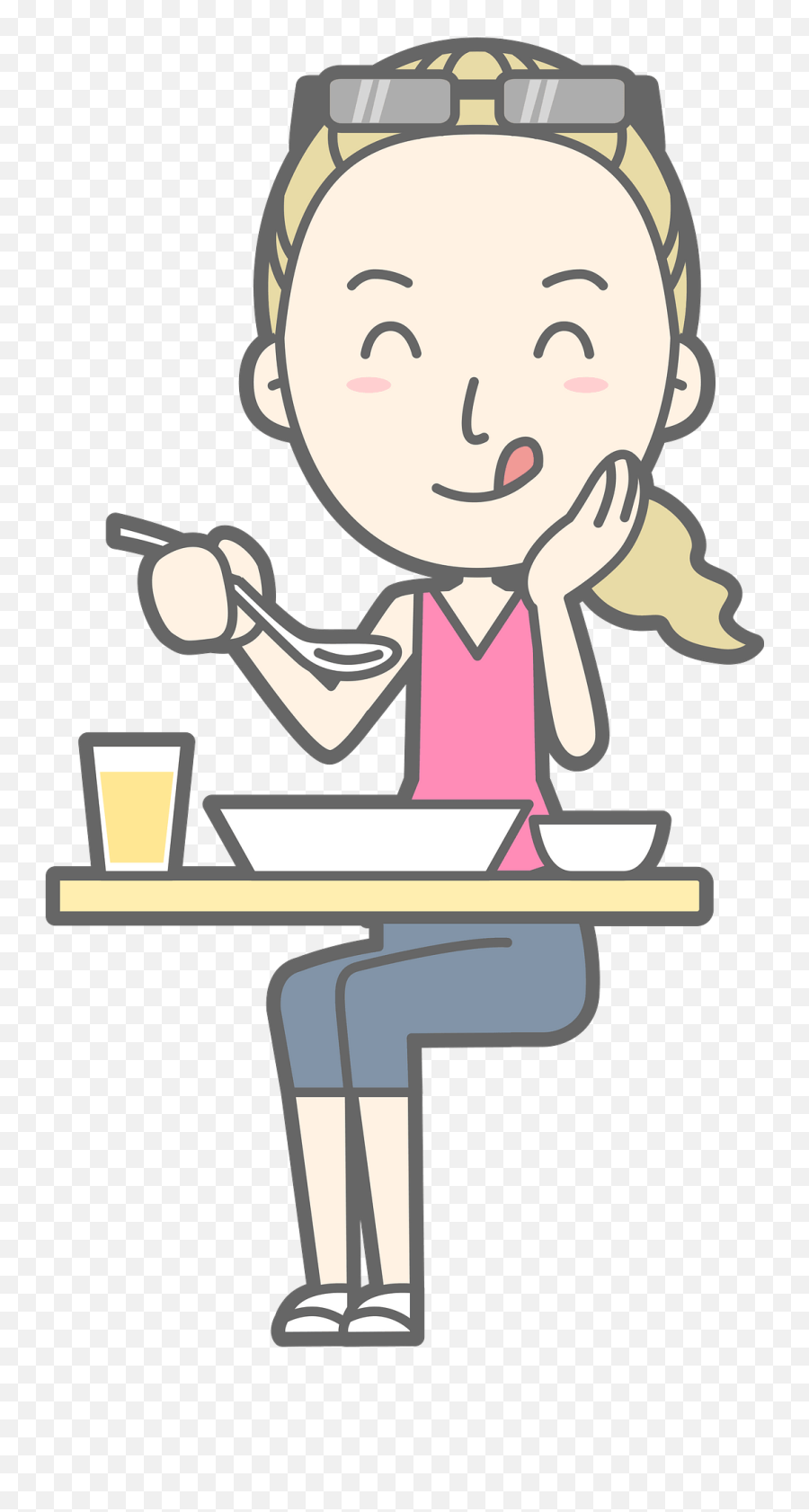 Donna Woman Is Eating A Delicious Meal Clipart Free - Delicious Clipart Png Emoji,Eat Clipart