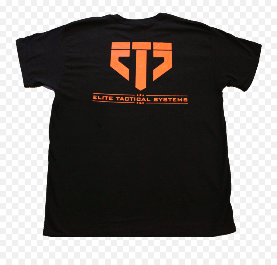 Ets Logo T - Shirt Black With Orange Logo Emoji,Ets Logo
