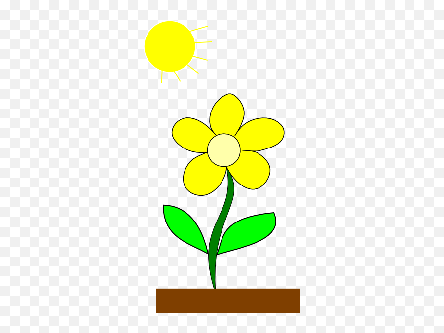 Download Flower In Sun Clip Art - Cartoon Flower And Sun Png Emoji,Cartoon Sun Png