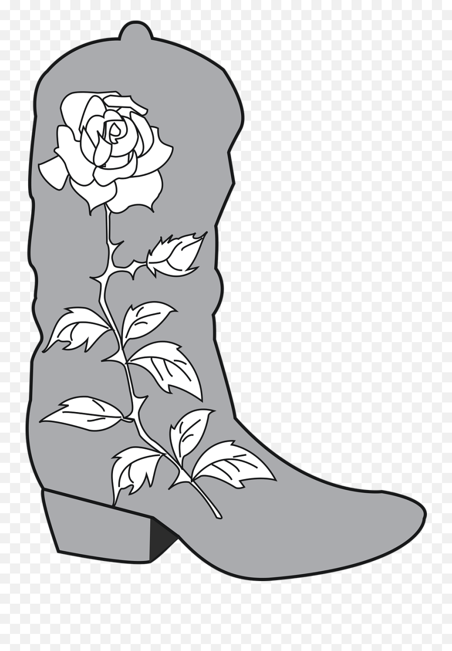 Cowboy Boot Rose - Cowgirl Boot With Rose Svg Emoji,Cowboy Boots Clipart