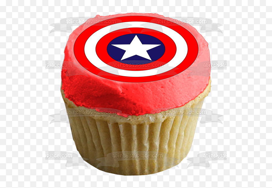 Marvel Captain America Logo Star Edible - Birthday Cake Sean Connery Bond Emoji,Captain America Logo