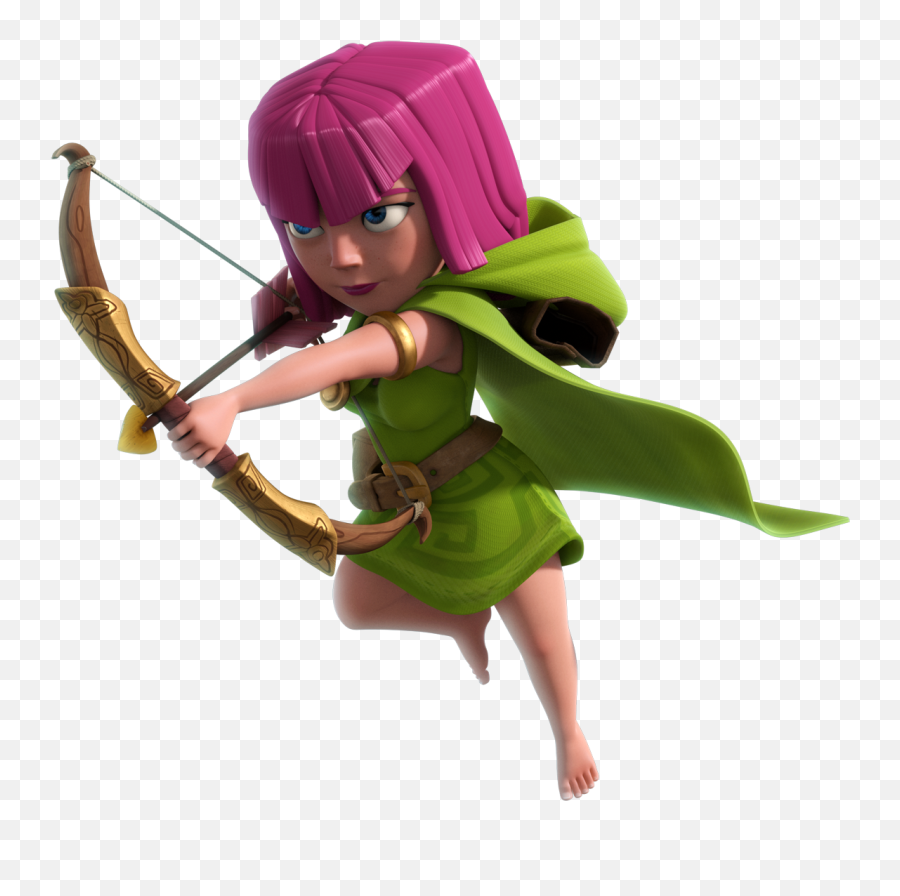 Clash Of Clans Archer Queen Png Clipart Background Png Play - Archer Clash Royale Png Emoji,Archery Clipart