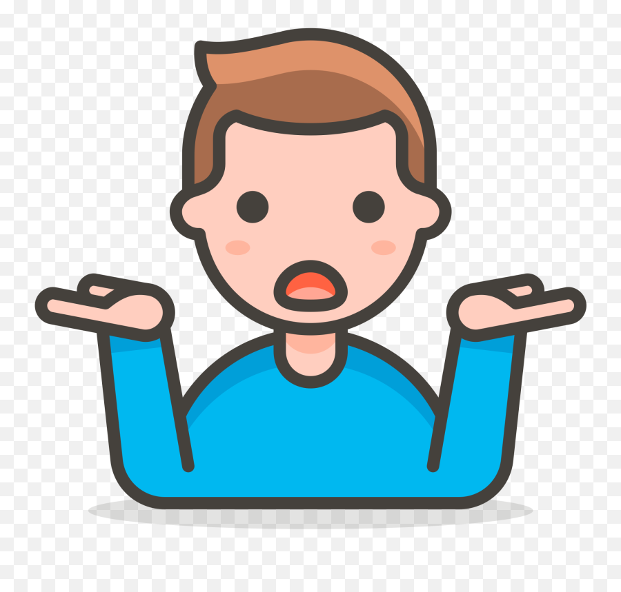 Man Shrugging Emoji Clipart - Man Shrugging Clipart,Shrug Emoji Png