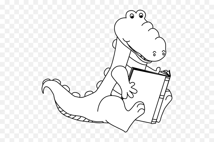 Alligator Black And White Alligator Clip Art Images 2 - Animal Reading Black And White Emoji,Alligator Clipart