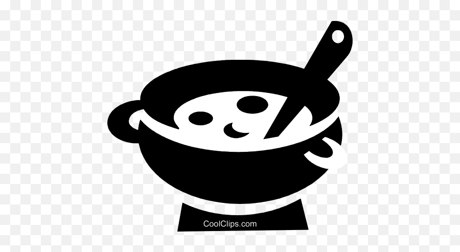 Pot Of Soup Royalty Free Vector Clip Art Illustration - Panela De Caldo Vetor Emoji,Soup Clipart Black And White
