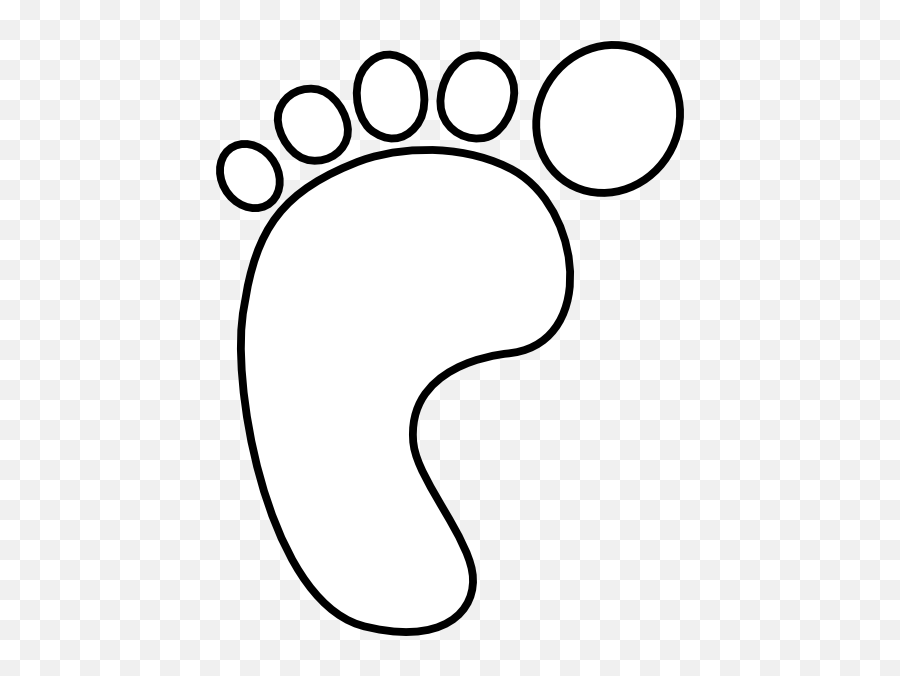 Left Foot White Clip Art At Clker - Footprint Clipart White Emoji,Baby Feet Clipart Black And White