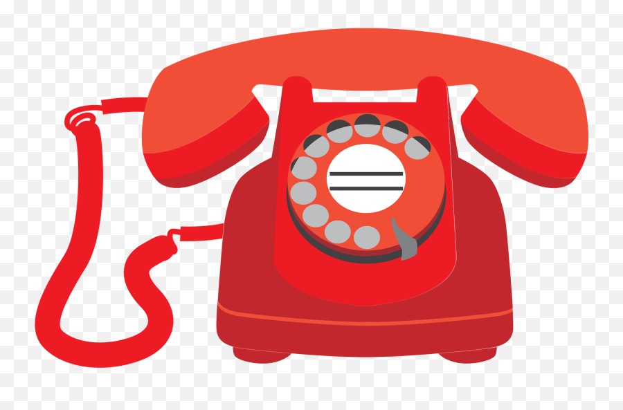 Red Rotary Telephone Clipart - Telephone Clipart Emoji,Phone Clipart