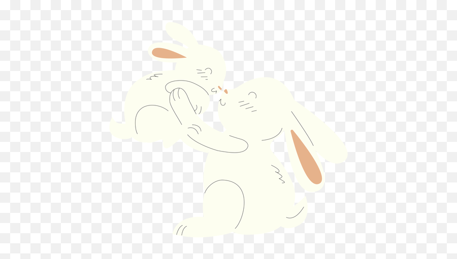 Animals Mom And Baby Rabbits Illustration Transparent Png Emoji,Rabbit Transparent Background