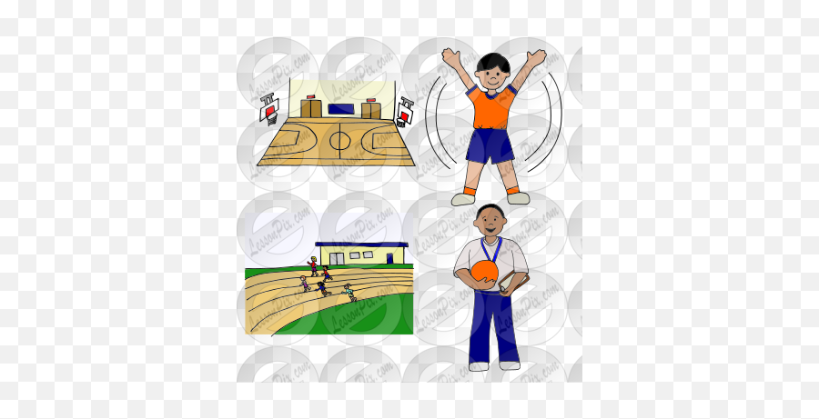 Gym Class Picture For Classroom Therapy Use - Great Gym Happy Emoji,Class Clipart