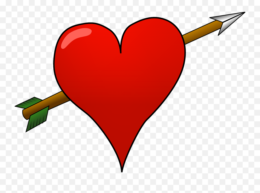Heart Cupid Pierced Red Arrow Png Picpng - Love Heart With Arrow Emoji,Red Arrow Png