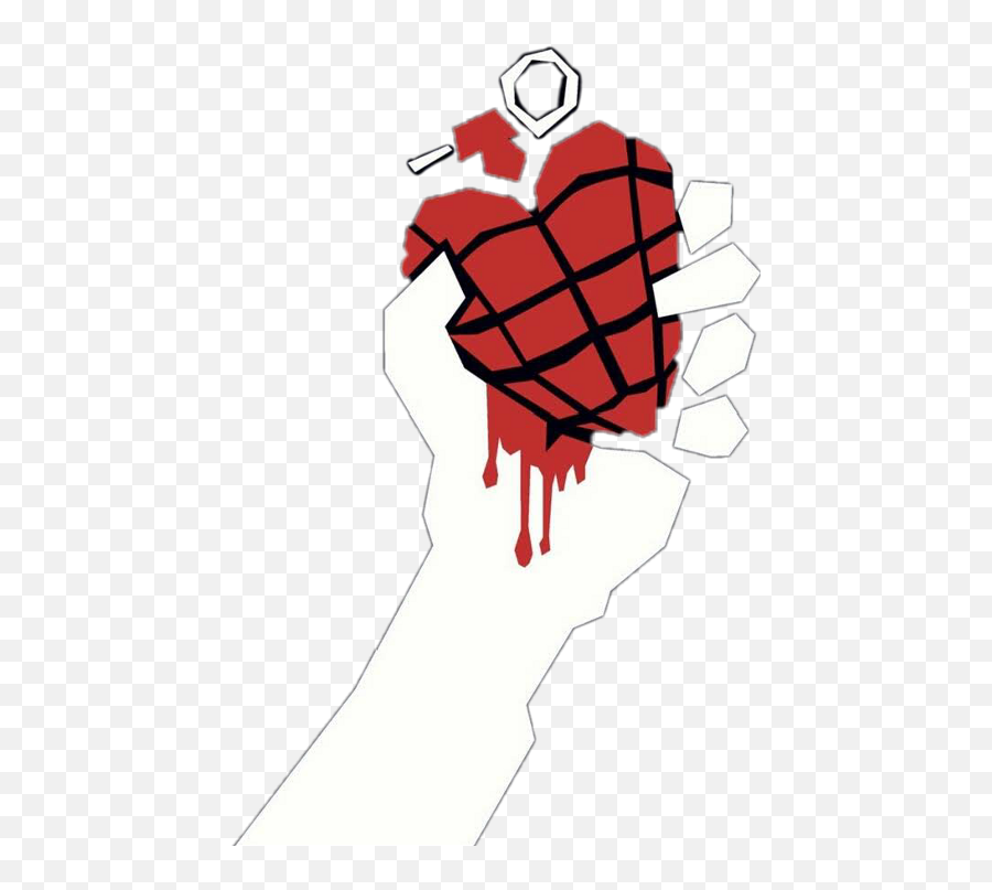 Green Day Heart Hand Grenade Clipart - Green Day Emoji,Green Day Logo