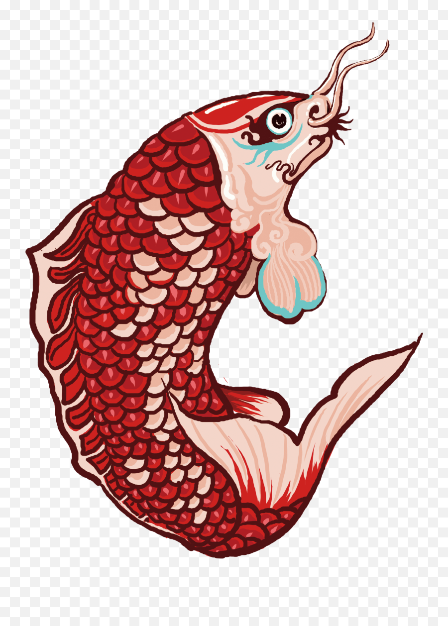 Hand Painted Festive Chinese Style Antiquity Png And - Koi Emoji,Koi Clipart