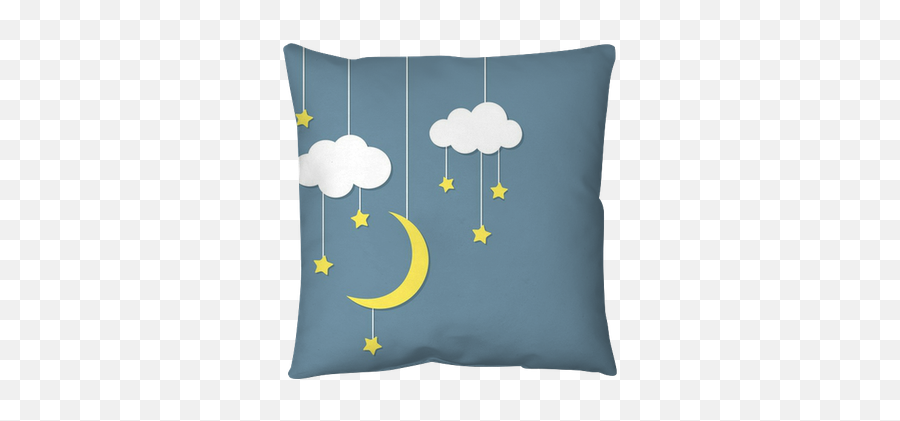 Night Background With New Moon Stars And Clouds Hanging Emoji,Hanging Stars Png