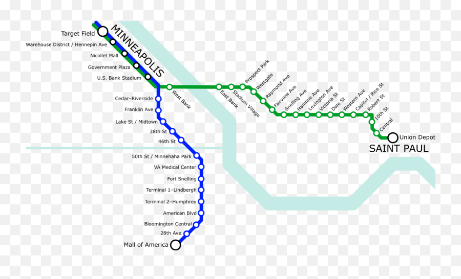 List Of Metro Minnesota Light Rail Stations - Wikipedia Emoji,Blue Line Png