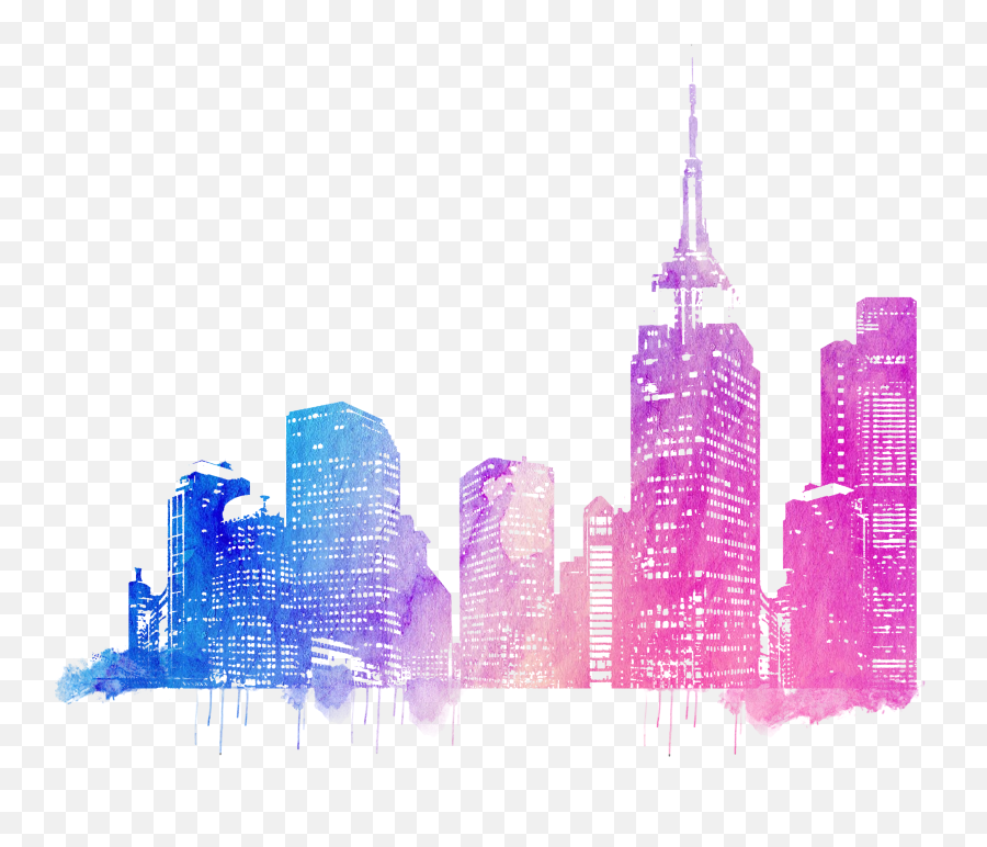 Colorful City Skyline Png Download - Colorful City Skyline Png Emoji,City Png