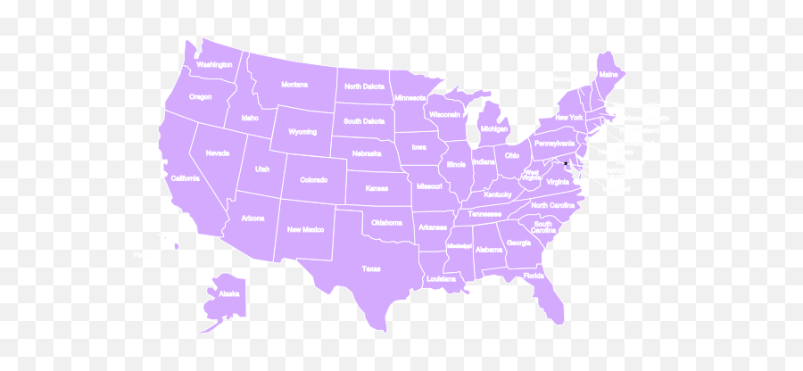 Us Color Map With State Names Clip Art At Clkercom - Vector Emoji,United States Map Transparent