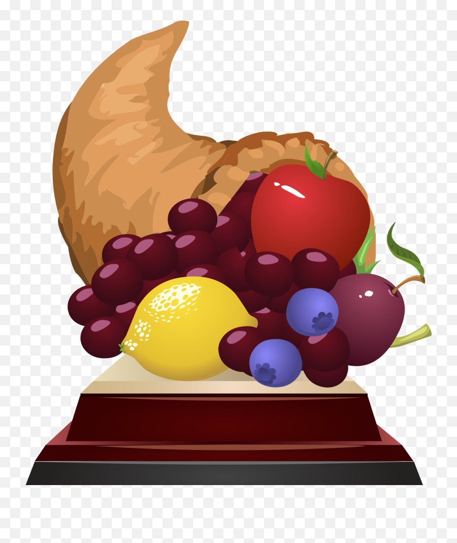 Horn Of Plenty With The Fruits Clipart - Horn Of Plenty Fruit Emoji,Fruit Clipart