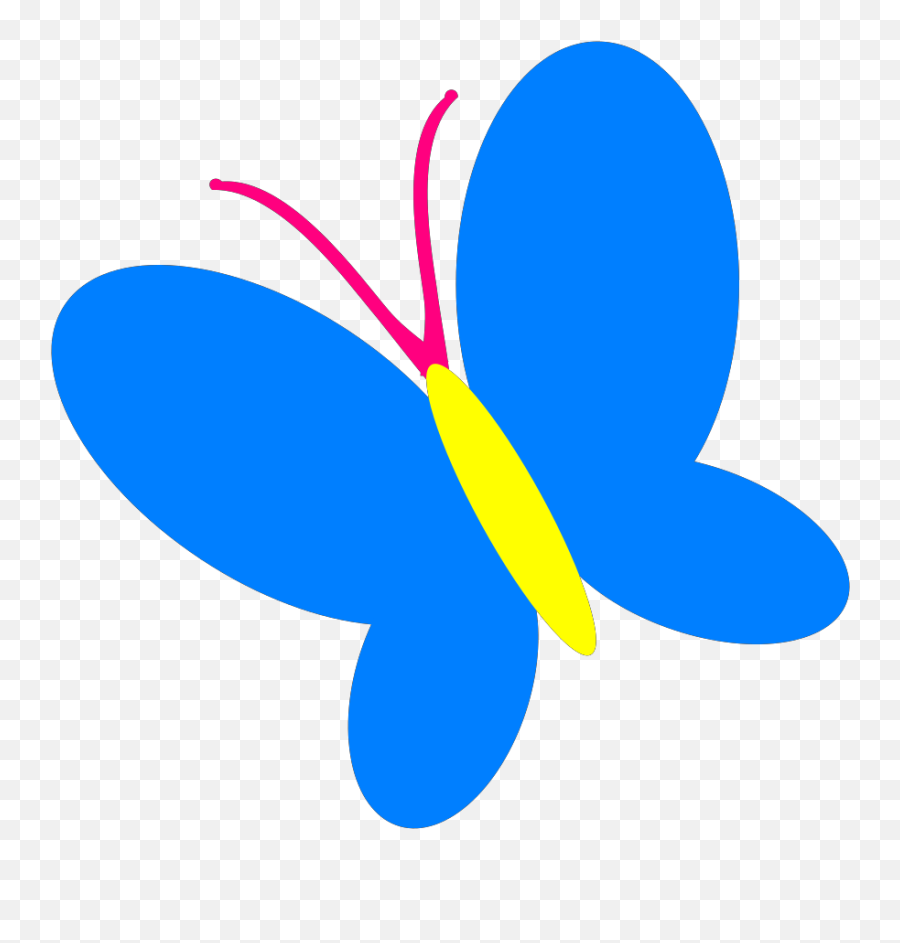 Blue Butterfly Clip Art At Vector Clip - Butterfly Clipart Blue Emoji,Free Butterfly Clipart
