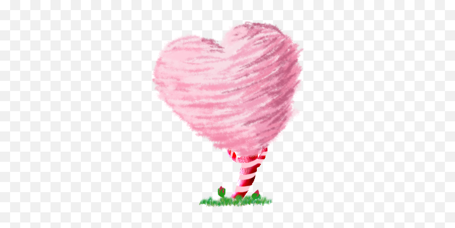 Big Heart Cotton Candy Tree Rtd Cotton Candy Tree Candy - Girly Emoji,Candy Heart Clipart