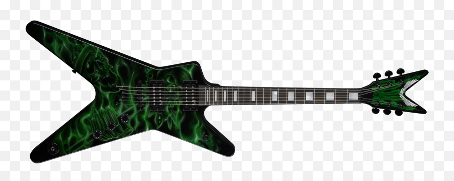 Dean Michael Amott Tyrant Battle Axe - Dean Guitars Ml Flame Top Charcoal Burst Emoji,Green Flames Png