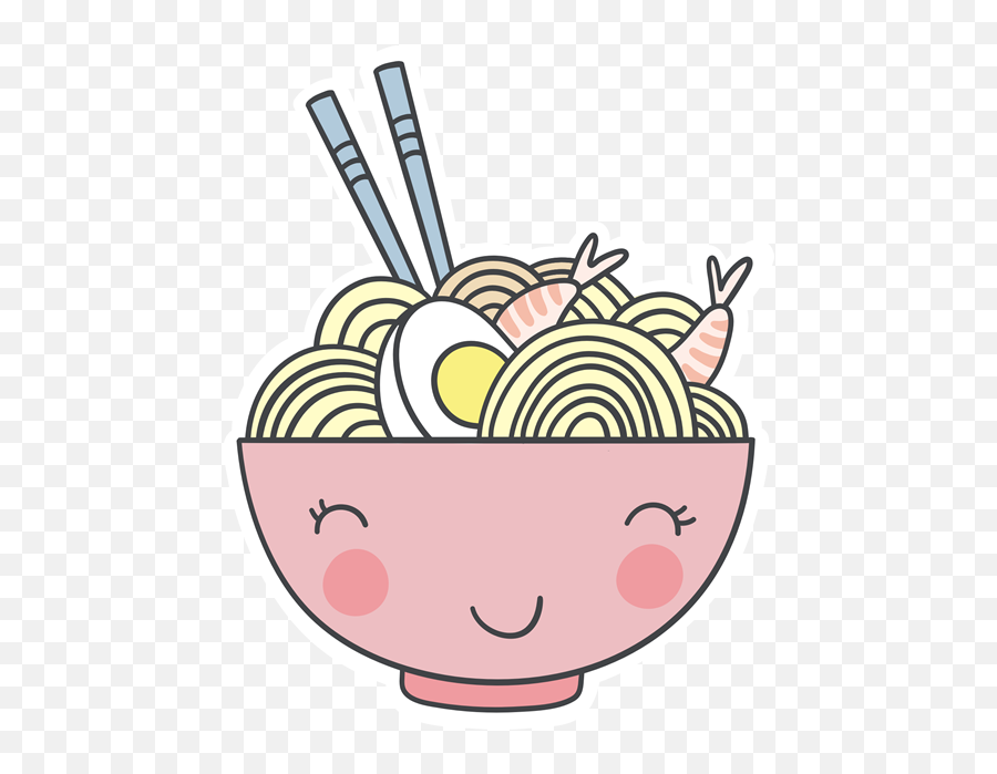 Happy Pink Ramen Clipart Emoji,Ramen Clipart